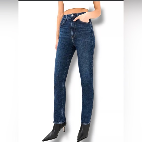 Agolde Riley Long Skinny Jeans - Dark Blue sz 27 - Picture 1 of 10